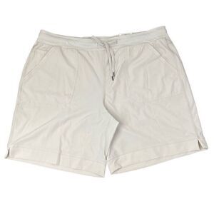 NWT Men’s Bermuda Short XXL Mid Rise Easy Fit Beige Moonbeam Elastic Tie Waist
